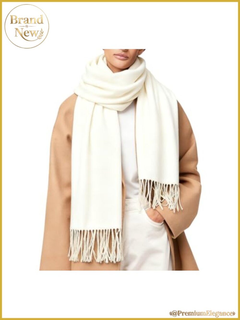 Women's Oversized Shawl Wrap Scarf with Fringe